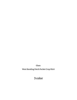 glam waist banding patch pocket crop shirt