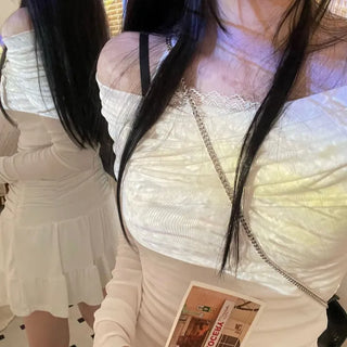 Ruel shirring high-waist frill banding skirt