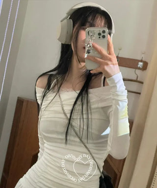 Ruel shirring high-waist frill banding skirt