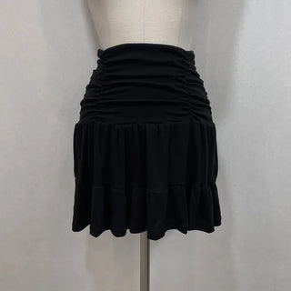 Ruel shirring high-waist frill banding skirt