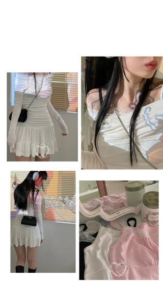 Ruel shirring high-waist frill banding skirt