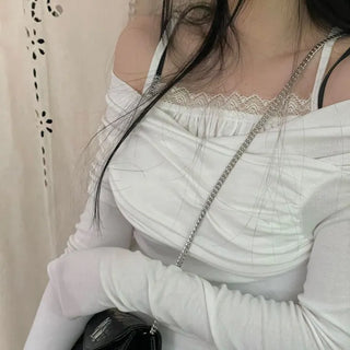 Apple Lace Shirring Layered Sleeveless Nashi
