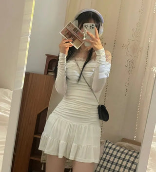 Apple Lace Shirring Layered Sleeveless Nashi