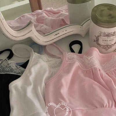 Apple Lace Shirring Layered Sleeveless Nashi