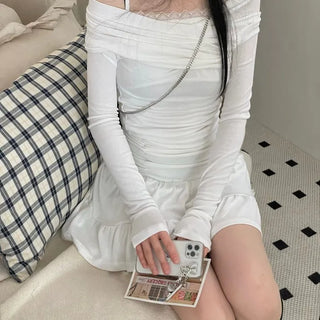 Apple Lace Shirring Layered Sleeveless Nashi
