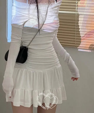 Apple Lace Shirring Layered Sleeveless Nashi