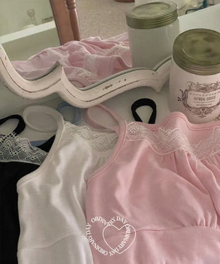 Apple Lace Shirring Layered Sleeveless Nashi