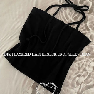 Dish Layered Halter Neck Crop Nashi