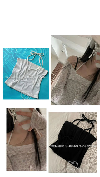 Dish Layered Halter Neck Crop Nashi