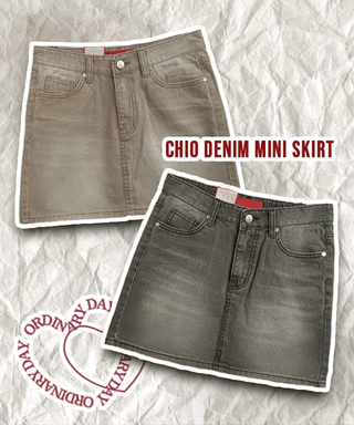 Kio denim washed mini skirt