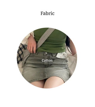 Kio denim washed mini skirt