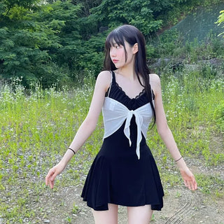 Casey shirring side-slit sleeveless bustier long one-piece dress