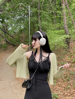 Casey shirring side-slit sleeveless bustier long one-piece dress