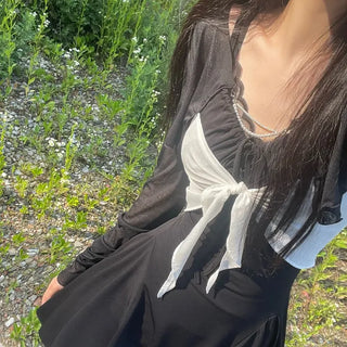 Casey shirring side-slit sleeveless bustier long one-piece dress