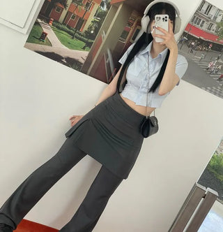 Vivi tight fit collar crop pintuck shirt