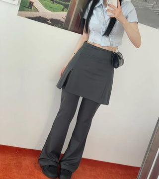Vivi tight fit collar crop pintuck shirt