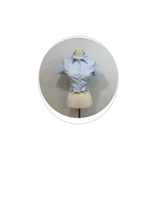 Vivi tight fit collar crop pintuck shirt