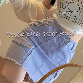 Cool Kitsch Cargo Cut Cotton Skirt in