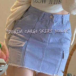 Cool Kitsch Cargo Cut Cotton Skirt in