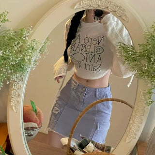 Cool Kitsch Cargo Cut Cotton Skirt in