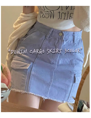 Cool Kitsch Cargo Cut Cotton Skirt in