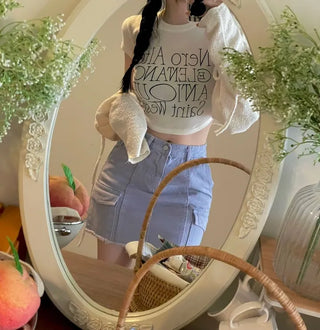 Cool Kitsch Cargo Cut Cotton Skirt in