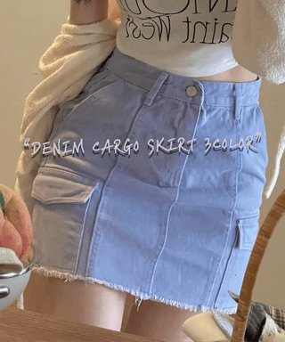 Cool Kitsch Cargo Cut Cotton Skirt in