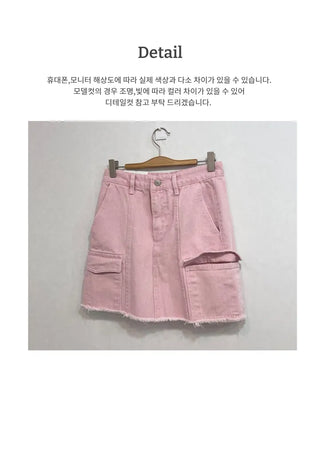 Cool Kitsch Cargo Cut Cotton Skirt in