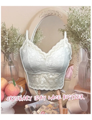 Pla Lace Bustier Layered Bra Top