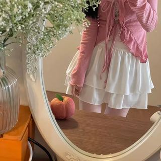 Line Cancan satin ruffle back banding skirt pants