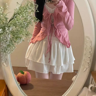 Line Cancan satin ruffle back banding skirt pants