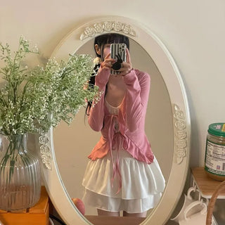 Line Cancan satin ruffle back banding skirt pants