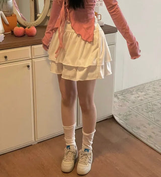 Line Cancan satin ruffle back banding skirt pants