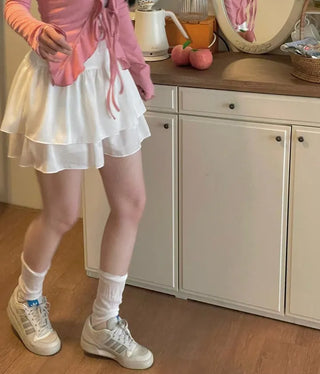 Line Cancan satin ruffle back banding skirt pants