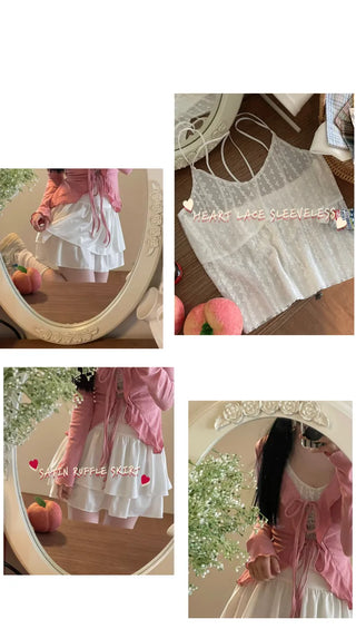 Line Cancan satin ruffle back banding skirt pants