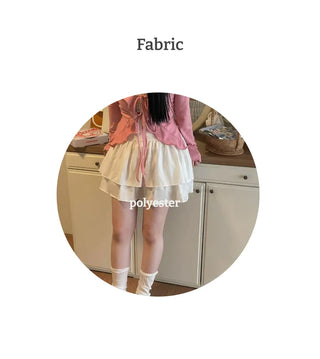 Line Cancan satin ruffle back banding skirt pants