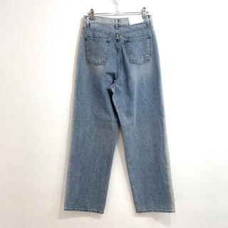 Roti Side Sand Washed Loose Wide Denim Long Pants