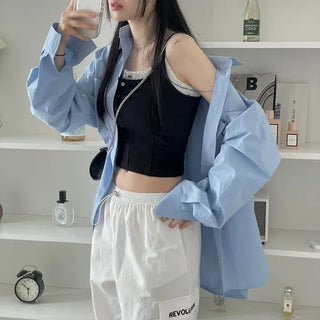 pin tuck cut bone t-shirt button sleeveless nasi