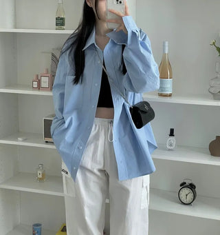 pin tuck cut bone t-shirt button sleeveless nasi