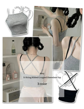 Amy X Strappy Golji Crop Sleeveless Top