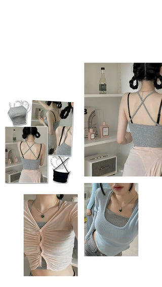 Amy X Strappy Golji Crop Sleeveless Top
