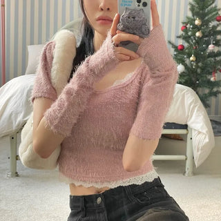 Leki Sand Washed Loose Denim Wide Pants