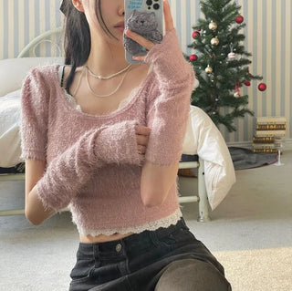 Leki Sand Washed Loose Denim Wide Pants