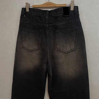 Leki Sand Washed Loose Denim Wide Pants