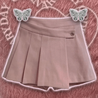 Dylan Pleated Button Wrap Back Banding Skirt Pants