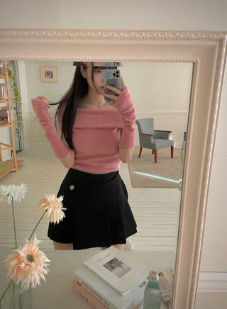 Dylan Pleated Button Wrap Back Banding Skirt Pants