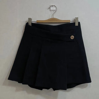 Dylan Pleated Button Wrap Back Banding Skirt Pants