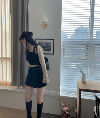 cotton lettering cuffs rolled crop shirt