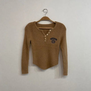 Bedi Embroidered Fluffy Button-Up Knit