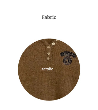 Bedi Embroidered Fluffy Button-Up Knit